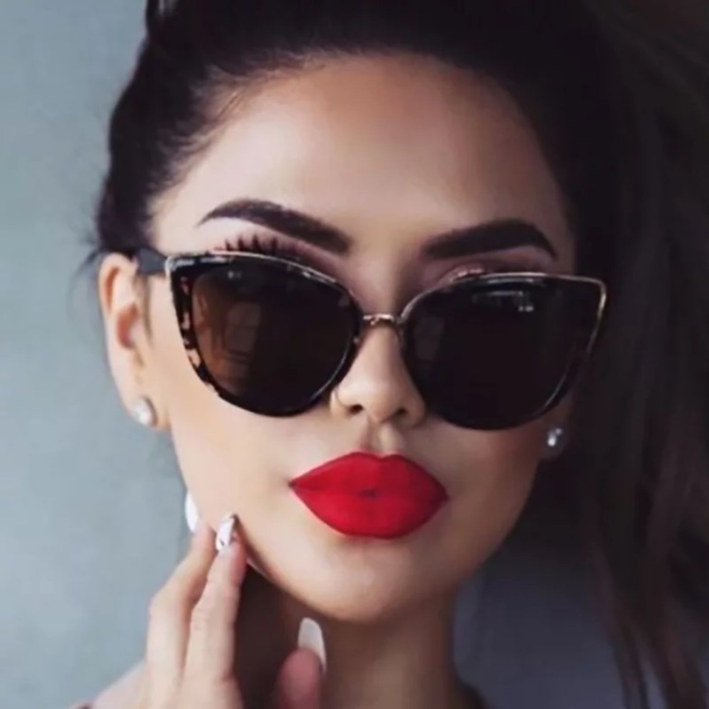 Cat Eye Sunglasses Brown / Leopard Sunnies - Picture 7 of 10